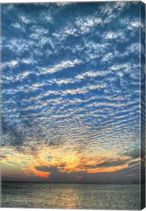 Framed Key West Blue Sunset Vertical Print