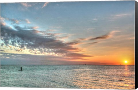 Framed Key West Paddleboard Sunset Print