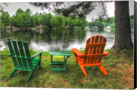 Framed Lakeside Chairs Print