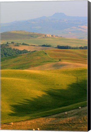 Framed Tuscan Vertical Distant Hill Castle Print
