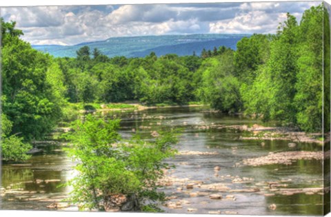 Framed Wallkill Bridge Mountain View Print