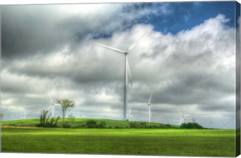 Framed Wind Turbines Tug Hill Plateau Print