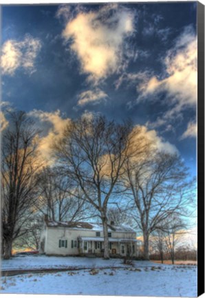 Framed Winter Home Vertical Print