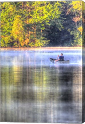 Framed Canoe on the Lake Vertical Print