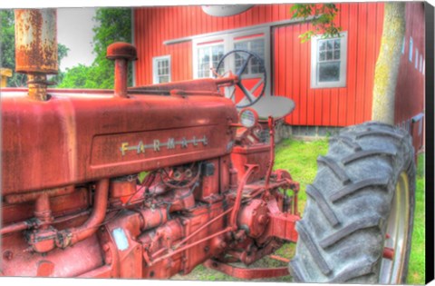 Framed Tractor and Barn Print