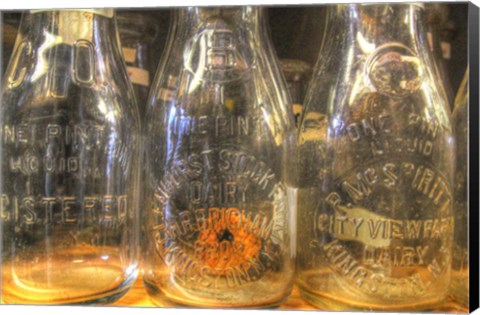 Framed Dairy Bottles Print
