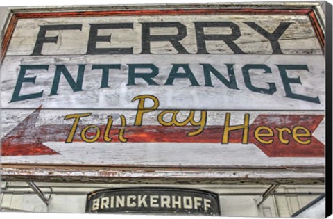 Framed Ferry Boat Entrance Sign Print
