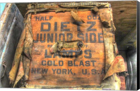 Framed Old Shipping Box. Print