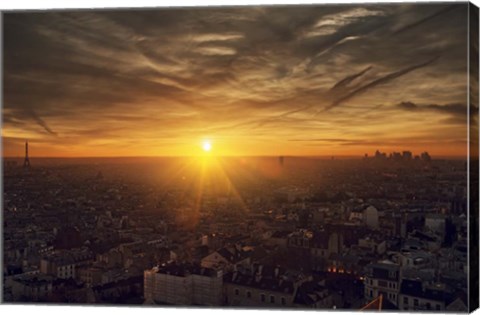 Framed Paris Sunset Print