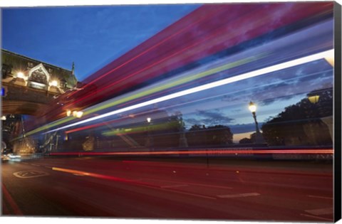 Framed Bus Tower Bridge Print