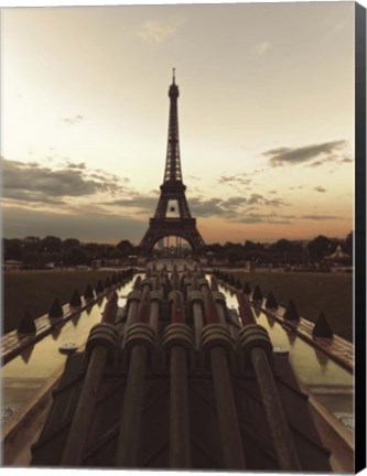 Framed Fire Eiffel 1 Print