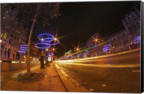 Framed Street at Night Print