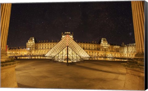 Framed Louvre at Night Print