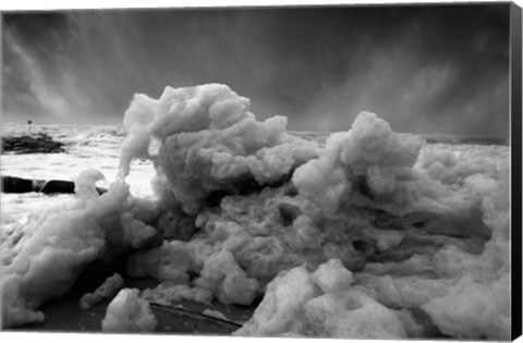 Framed Sea Foam BW Print