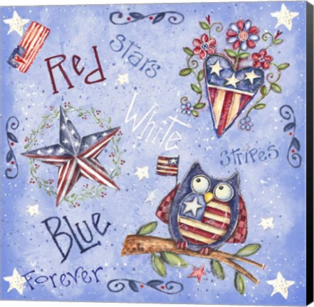 Framed Patriotic Pattern I Print