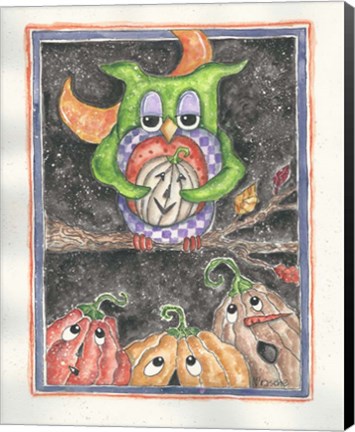 Framed Halloween Owl Print