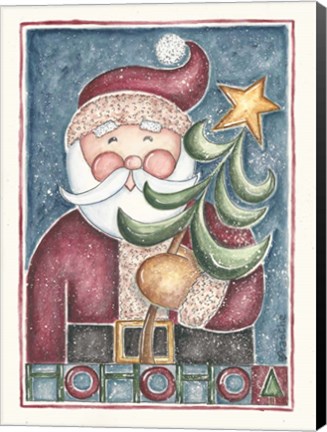 Framed HoHoHo Santa With Tree Print