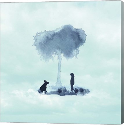 Framed Boy And His Dog Print