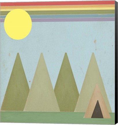 Framed Camping In The Woods Print