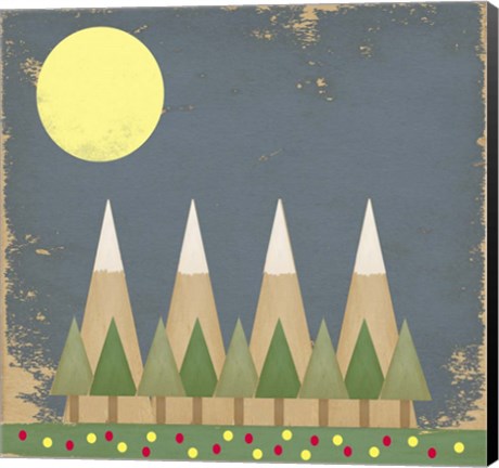Framed Moonlight In The Forest Print