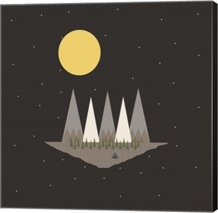 Framed Camping On the Edge of the World Print