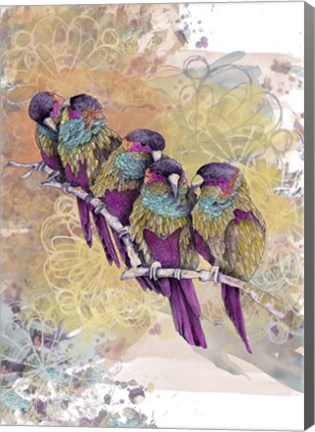 Framed Purple Parrots Print