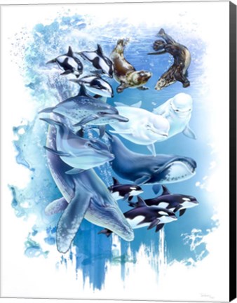 Framed Ocean Mammals Print
