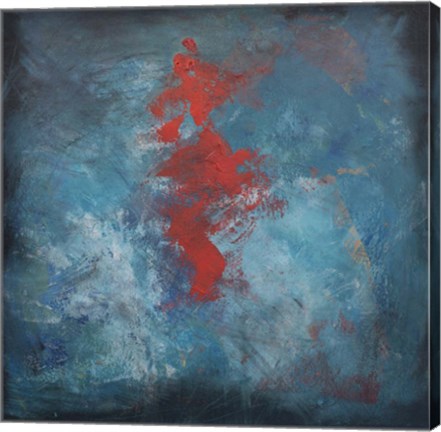 Framed Dance Red on Blue Print