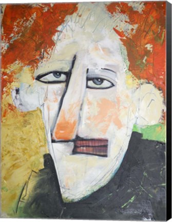 Framed Redhead In Black Turtleneck Print