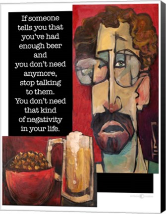 Framed Another Beer Negativity Print