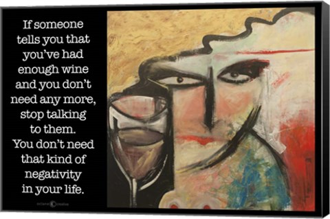 Framed Wine Negativity Poster Print