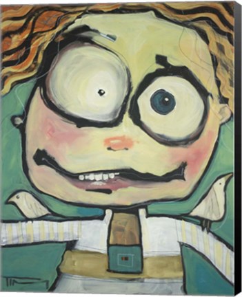 Framed Boy With Birds Print