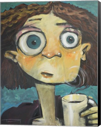 Framed Her First Sip Of Coffee Print