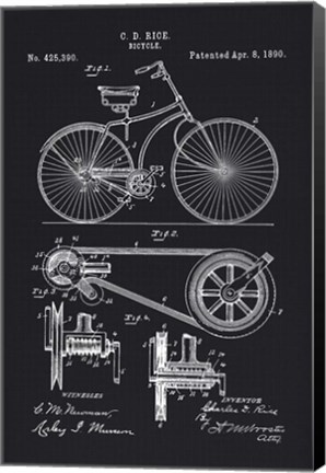Framed 1890 Bicycle Print