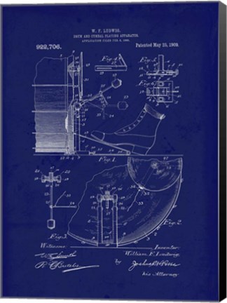 Framed 1909 Drum Cymbal Playing Apparatus Print