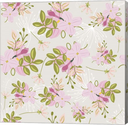 Framed Pink Floral Pattern Print