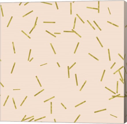 Framed Angel Pink Golden Matchstick Confetti Print