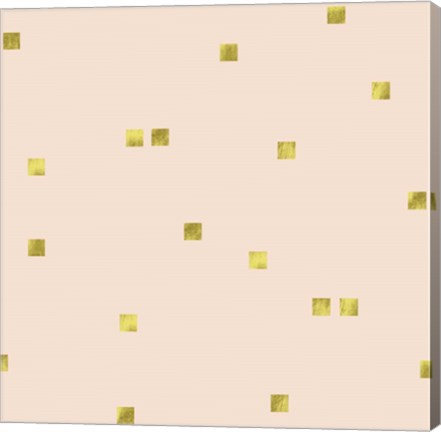 Framed Angel Pink Golden Squares Confetti Print