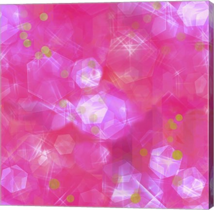 Framed Glitter Love Pink Pattern Print
