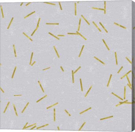 Framed Grey Linen Golden Matchstick Confetti Print