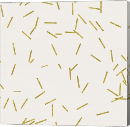 Framed Light Cream Golden Matchstick Confetti Print