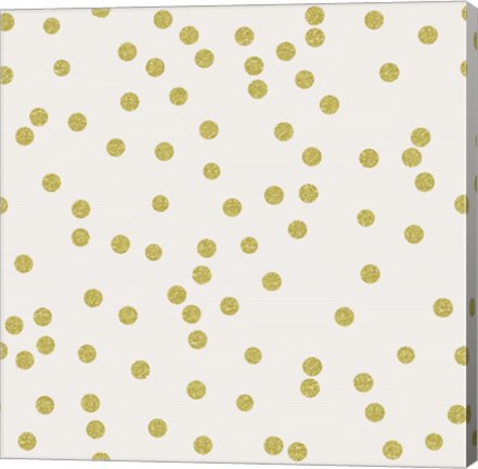 Framed Light Cream Golden Round Confetti Print