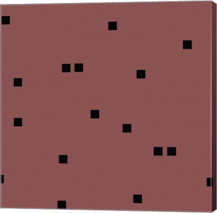 Framed Marsala Black Squares Confetti Print