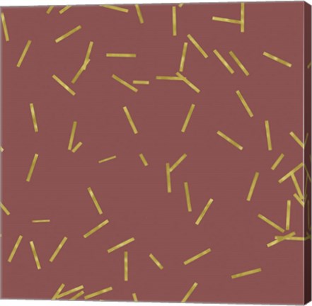 Framed Marsala Golden Matchstick Confetti Print