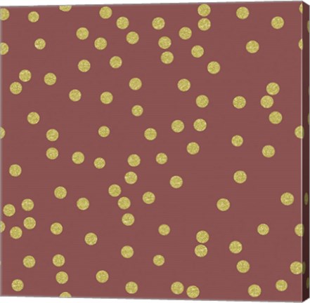 Framed Merlot Golden Round Confetti Print
