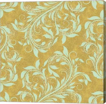 Framed Golden Luna Angel Damask Print