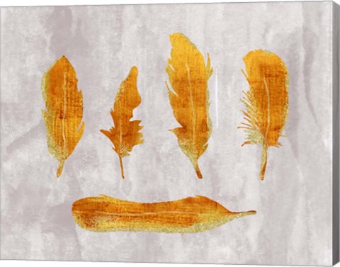 Framed Gold Ombre Feathers II Print