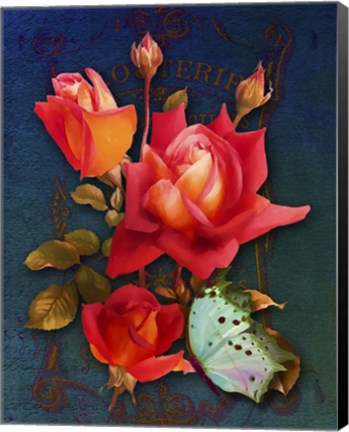 Framed Vintage Roses Print