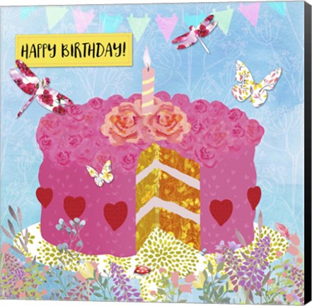 Framed Birthday Garden Party Card Print