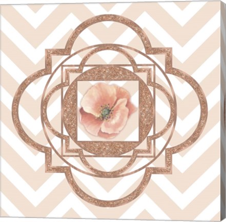Framed Persian Rose Gold Quatrefoil Print